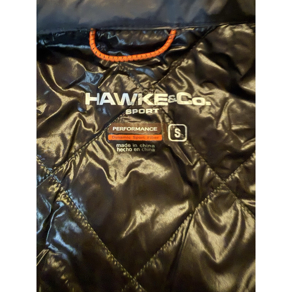 HAWKE & CO Puffer Vest Performance BLACK Dynamic Sport Fiber Down Mens Small - Picture 5 of 8